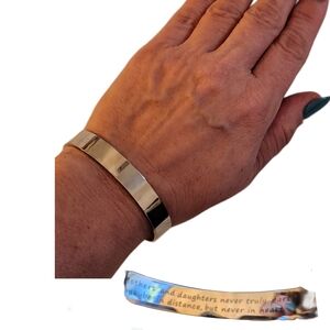 Mother Daughter Gift Mothers Day  Bracelet Band with Heart Accent Stainless